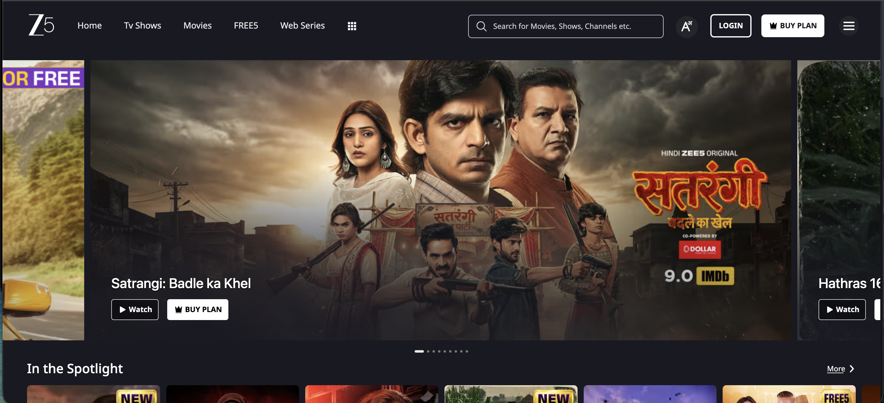 ZEE5 website